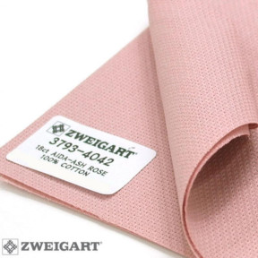 Fein-Aida 18 (55х70см) пепельный розовый Ткань для вышивания Zweigart 3793/4042