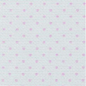 Aida Petit Point 14 (55х70см) білий у рожевий горошок Тканина для вишивання Zweigart 3706/4229