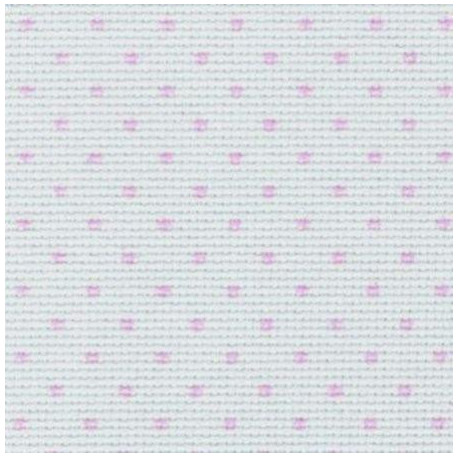 Aida Petit Point 14 (55х70см) белый в розовый горошек Ткань для вышивания Zweigart 3706/4229