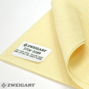 Stern-Aida 14 (55х70см) желтый с радужным люрексом Ткань для вышивания Zweigart 3706/2089