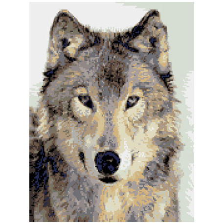 Серый волк Ткань для вышивания с нанесённым рисунком Orchidea O-2416