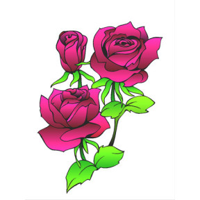 Три розы Ткань для вышивания с нанесённым рисунком Orchidea O-002