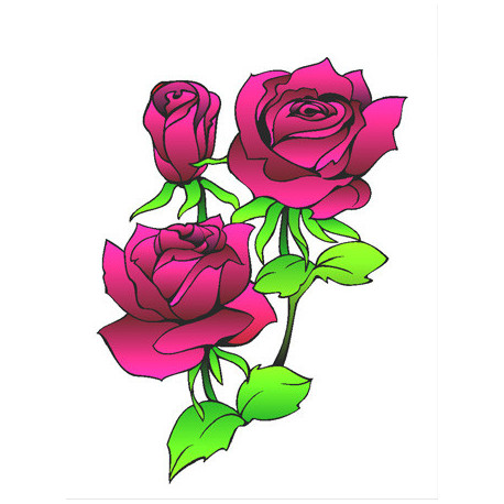 Три троянди Тканина для вишивання з нанесеним малюнком Orchidea O-002