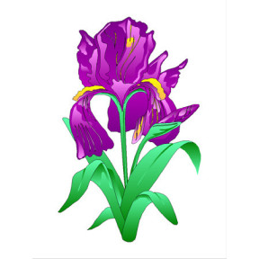 Фиолетовые ирисы Ткань для вышивания с нанесённым рисунком Orchidea O-021