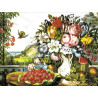 Натюрморт «Цветы и фрукты» Ткань для вышивания с нанесённым рисунком Orchidea O-029