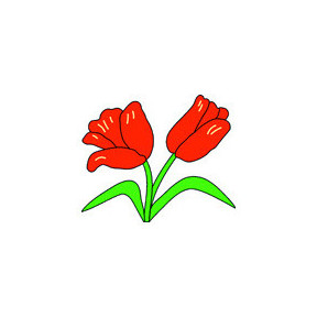 Красные тюльпаны Ткань для вышивания с нанесённым рисунком Orchidea O-333