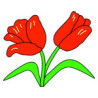 Червоні тюльпани Тканина для вишивання з нанесеним малюнком Orchidea O-333