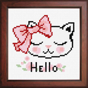 Кошечка Hello! Набор для вышивания с нанесённым рисунком Orchidea N-1274