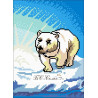 Белый медведь Канва с нанесенным рисунком для вышивания бисером БС Солес ТВ-03-СХ
