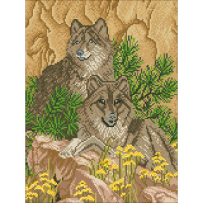 Волки (малые) Канва с нанесенным рисунком для вышивания бисером Солес ДПМ-01-СХ