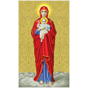 Пресвятая Богородица Валаамская Канва с нанесенным рисунком для вышивания бисером БС Солес ПБВ-2-СХ