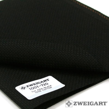 Perl-Aida 11 (55х70см) чорний Тканина для вишивання Zweigart 1007/720