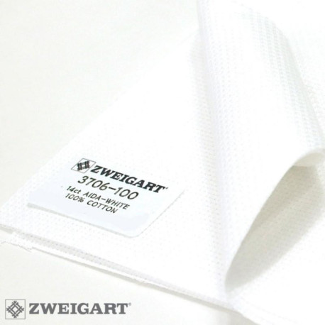 Stern-Aida 14 (ширина 110см) белый Ткань для вышивания Zweigart 3706/100