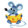 Мышь с сыром Набор для для вышивания бисером по ткани с рисунком Louise L-418