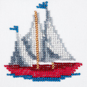 Кораблик Набор для для вышивания бисером по ткани с рисунком Louise L-457