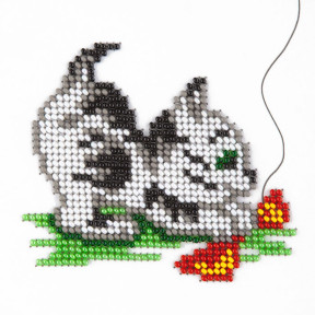 Котёнок Набор для для вышивания бисером по ткани с рисунком Louise L-473