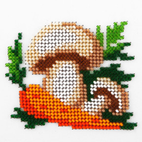 Морква та гриби Набір для вишивання бісером по тканині з малюнком Louise L-498