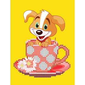Собачье чаепитие Схема на ткани для вышивания бисером Louise O-120
