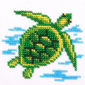 Морская черепаха Схема на ткани для вышивания бисером Louise O-468