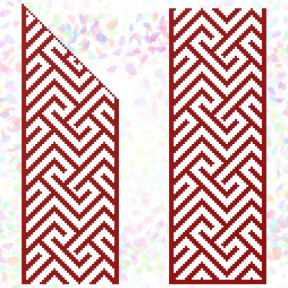 Красный орнамент (2 фрагмента) Флизелин клеевой водорастворимый с рисунком Confetti KK-261