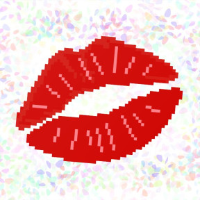 Поцелуй Флизелин пришивной водорастворимый с рисунком Confetti K-109
