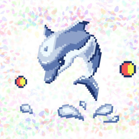 Дельфин Флизелин пришивной водорастворимый с рисунком Confetti K-110