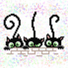 Котята Флизелин пришивной водорастворимый с рисунком Confetti K-113