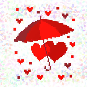 Берегите любовь! Флизелин пришивной водорастворимый с рисунком Confetti K-138