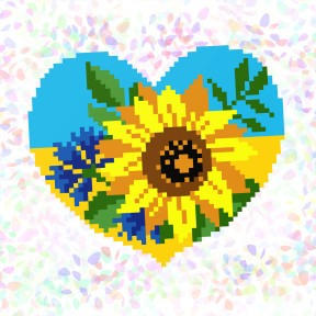 Сердце и цветы Флизелин пришивной водорастворимый с рисунком Confetti K-141