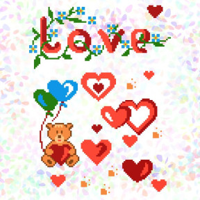 Признание в любви (2 фрагмента) Флизелин пришивной водорастворимый с рисунком Confetti K-203