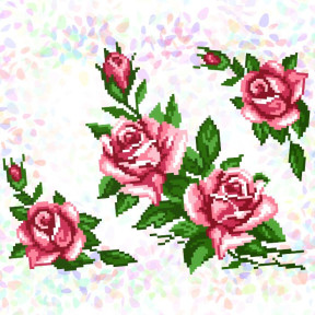 Розы (3 фрагмента) Флизелин пришивной водорастворимый с рисунком Confetti K-213