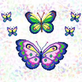 Бабочки (6 фрагментов) Флизелин пришивной водорастворимый с рисунком Confetti K-226