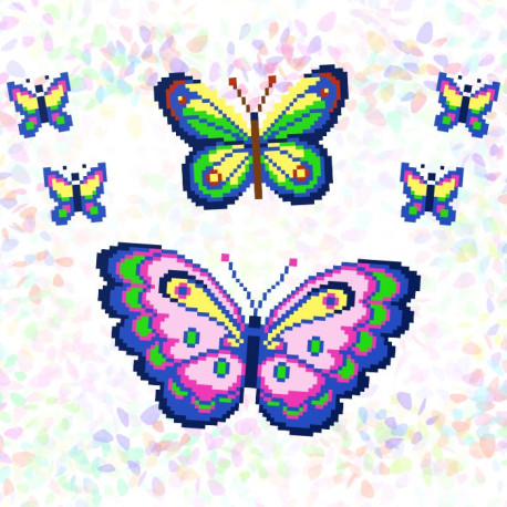 Метелики (6 фрагментів) Флізелін пришивний водорозчинний з малюнком Confetti K-226