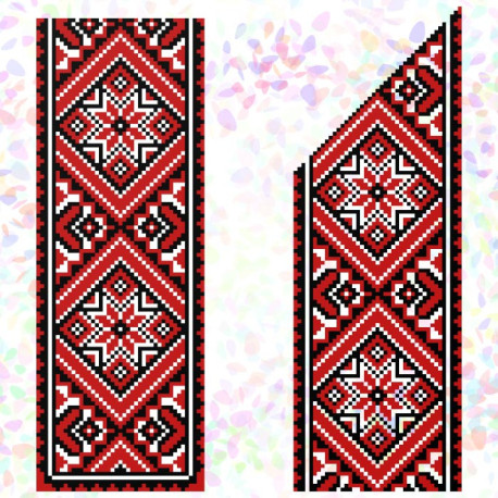 Червоне та чорне (2 фрагменти) Флізелін пришивний водорозчинний з малюнком Confetti K-249