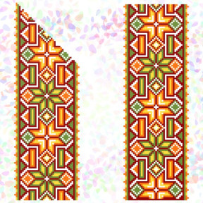 Гуцульский орнамент (2 фрагмента) Флизелин пришивной водорастворимый с рисунком Confetti K-265