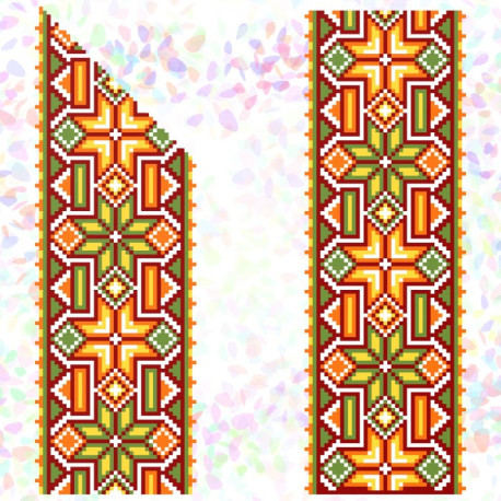 Гуцульський орнамент (2 фрагменти) Флізелін пришивний водорозчинний з малюнком Confetti K-265