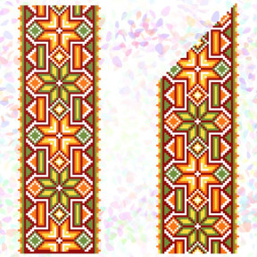 Гуцульский орнамент (2 фрагмента) Флизелин пришивной водорастворимый с рисунком Confetti K-267