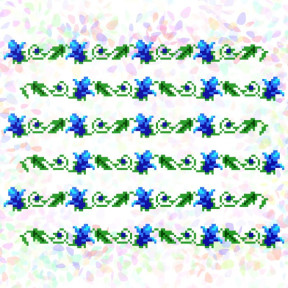 Колокольчики (6 фрагментов) Флизелин пришивной водорастворимый с рисунком Confetti K-274