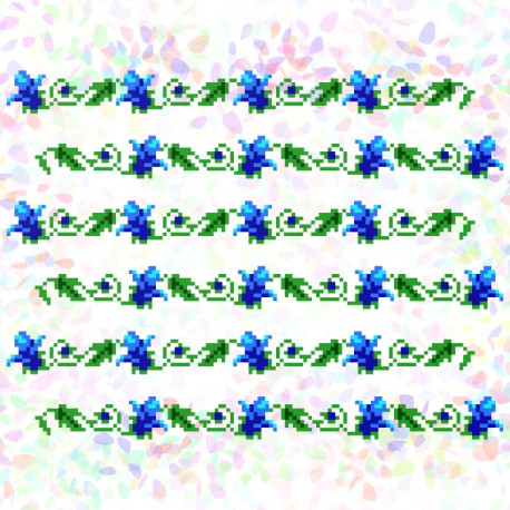 Колокольчики (6 фрагментов) Флизелин пришивной водорастворимый с рисунком Confetti K-274