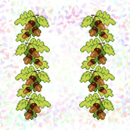 Дубовые листья (2 фрагмента) Флизелин пришивной водорастворимый с рисунком Confetti K-292