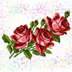 Букет троянд (1 фрагмент) Флізелін пришивний водорозчинний з малюнком Confetti K-337