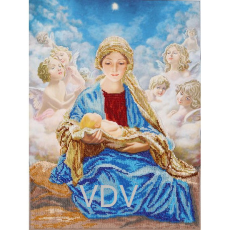 Мадонна з Ісусом та ангелами Набір для вишивання бісером VDV
