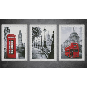 Триптих «Лондон»  Електронна схема для вишивання хрестиком СП-0008ИХ