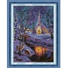 Сцени зимової ночі 2 Набір для вишивання хрестиком з печаткою на тканині Joy Sunday F937