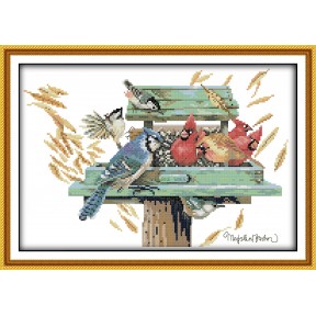Птичье гнездо Набор для вышивания крестом с печатной схемой на ткани Joy Sunday D110