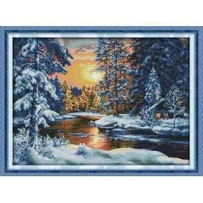 Зимний лес 2 Набор для вышивания крестом с печатной схемой на ткани Joy Sunday F686