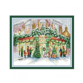 Рождественский магазин Набор для вышивания крестом с печатной схемой на ткани Joy Sunday FA336