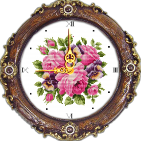 Ніжність-годинник Набір для вишивання хрестиком з друкованою схемою на тканині Joy Sunday G047