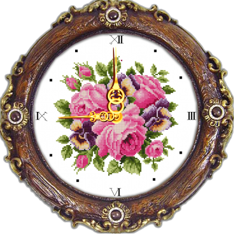 Нежность-часы Набор для вышивания крестом с печатной схемой на ткани Joy Sunday G047