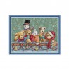 Рождественские мишки Набор для вышивания крестом с печатной схемой на ткани Joy Sunday DA744